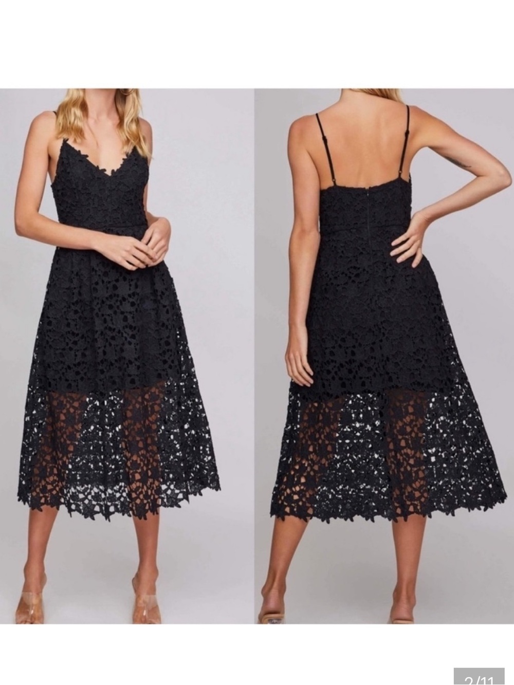 Astr Black Lace Midi Dress